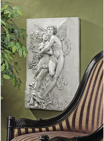 Cupid and Psyche Wall Frieze Sculpture Plaque Classical Loved Statuary